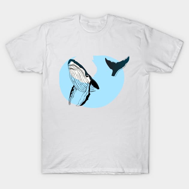 Blue Whale T-Shirt by Buck_Red